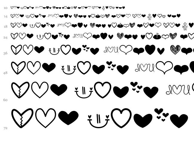 MF Love Dings font waterfall